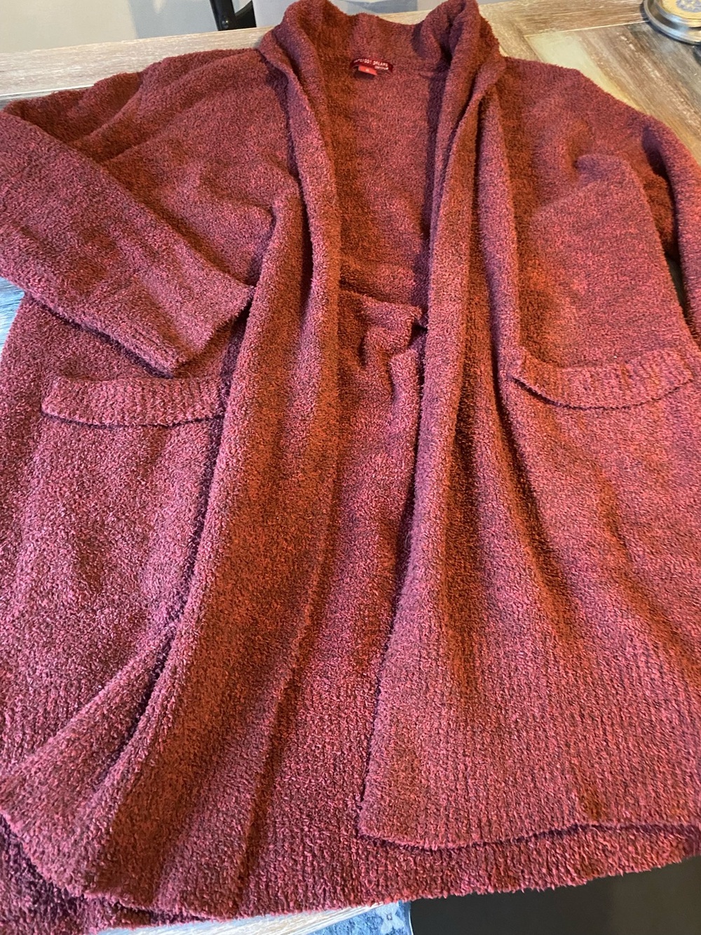 Barefoot Dreams Cozy Chic cardigan robe burgundy XL Comfy warm